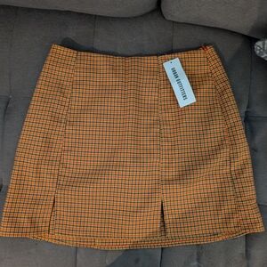 Urban Outfitters Women's Orange Plaid Skirt